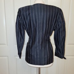 Gucci RARE Runway Vintage 1980s Power Suit Black Pin Striped Women’s Blazer – 10