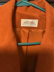 Vintage Lilli Ann Burnt Orange Ultrasuede midi trench coat Size M/L