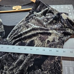 Vintage Notations Y2K Velvet Top Womens 1X Black Whimsygoth Witchy Boho Floral