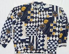 Vintage 90s Jacket Women’s Sz 10 Beaded Geometric Art Deco Lined Elastic Waist