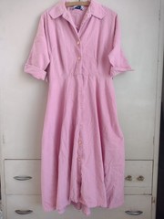 Vtg 50s Roberta Lynn Of Hollywood Dress Pin Up Rockabilly Pink Full Skirt House
