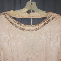 Roaring 20s Style Dress 100% Silk D’ore Vintage Dramatic Plunging Back Pink 6