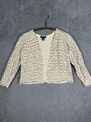 VTG Ann Taylor Cardigan Sweater Sz L Angora Wool Rabbit Hair Quiet Luxury Boho