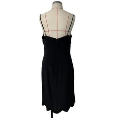 Vintage D’ore Womens Size 12 Black Beaded Sheer Dress Slip Set