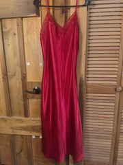 halston 90’s vintage slip dress , Red , size- medium