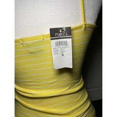 Rue21 Yellow & White Striped Spaghetti Strap Camisole