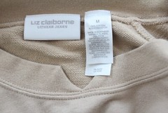 Liz Claiborne Vintage Lizwear Jeans Essential Beige Knit Top Size M