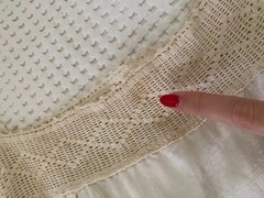 Vintage Antique Crochet Trim Silky Slip Dress Boho Coquette Bride Summer XS/S