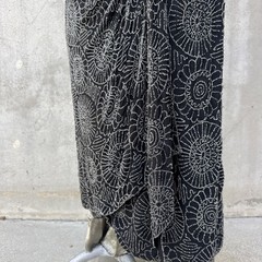 Antique 1920s Completely Beaded Flower Gown Silver Lamé Full Length Dress VTG