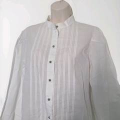 Alphorn Trachten Original vintage white blouse button down long sleeves sz 12/42