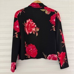 Positive Attitude 90’s Retro Rose Floral Button Front Shirt Crop Top Size 12P