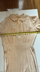 Antique 1920S/30’s Silk Lounge Gown Puff Sleeves Bias Cut Silhouette Small