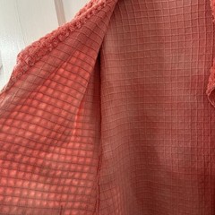 Vintage Coral Pink Chenille Jacket Coat Blazer With Waist Tie