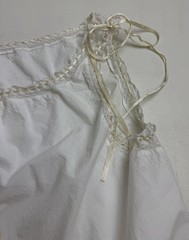 J Peterman Sz L White Cotton Petticoat Nightgown Midi Cottagecore Prairie Ribbon