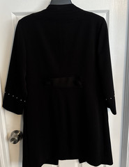 Vtg NWT 1990’s Designer Caché Black Coat Size M Silver Studs Retail $238.00 USA
