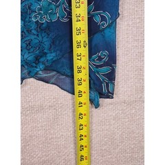 Vintage Byer Too Dress Womens Medium Blue Floral Mesh Asymmetrical Y2K Made USA