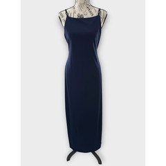 All That Jazz Maxi Dress M Navy Blue Butterfly Straps 90s