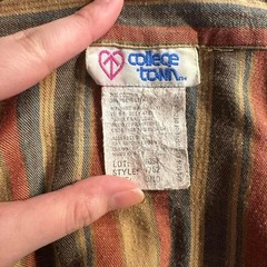 College Town 70s Autumnal Striped Victorian Revival Blouse