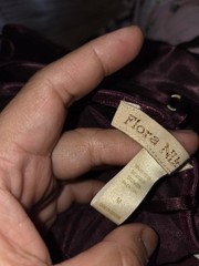 Vtg MFlora Nikrooz Bordeaux Satin Maxi Slip Dress