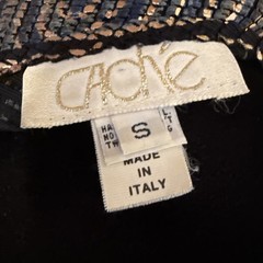 Vintage 80’s Janine Hand Painted Metallic Mosaic Print Cache Mini Dress Sz Small