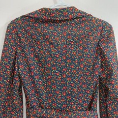 Handmade Navy Green Red Floral 1980 **Please Read Description For Sizing** VTG