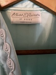 Vintage Miss Elaine Quilted Button Front Robe Light Blue Size Small Cottagecore