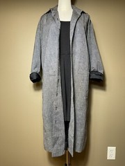 Vintage 80s Evan Picone Black White Micro Check Coat Trench Coat Lightweight