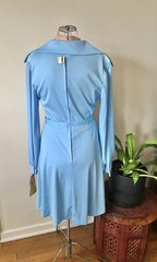 Vintage 1970’s Sky Blue Polyester Knit Dress