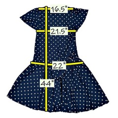 Vintage 80s 90s Polka Dot Dress 16 Navy Fit Flare Low Waist USA Retro Feminine
