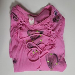 Miss Love Boho Floral Tunic Top Free Size Sequin Flowy Barbiecore Hippie Artsy