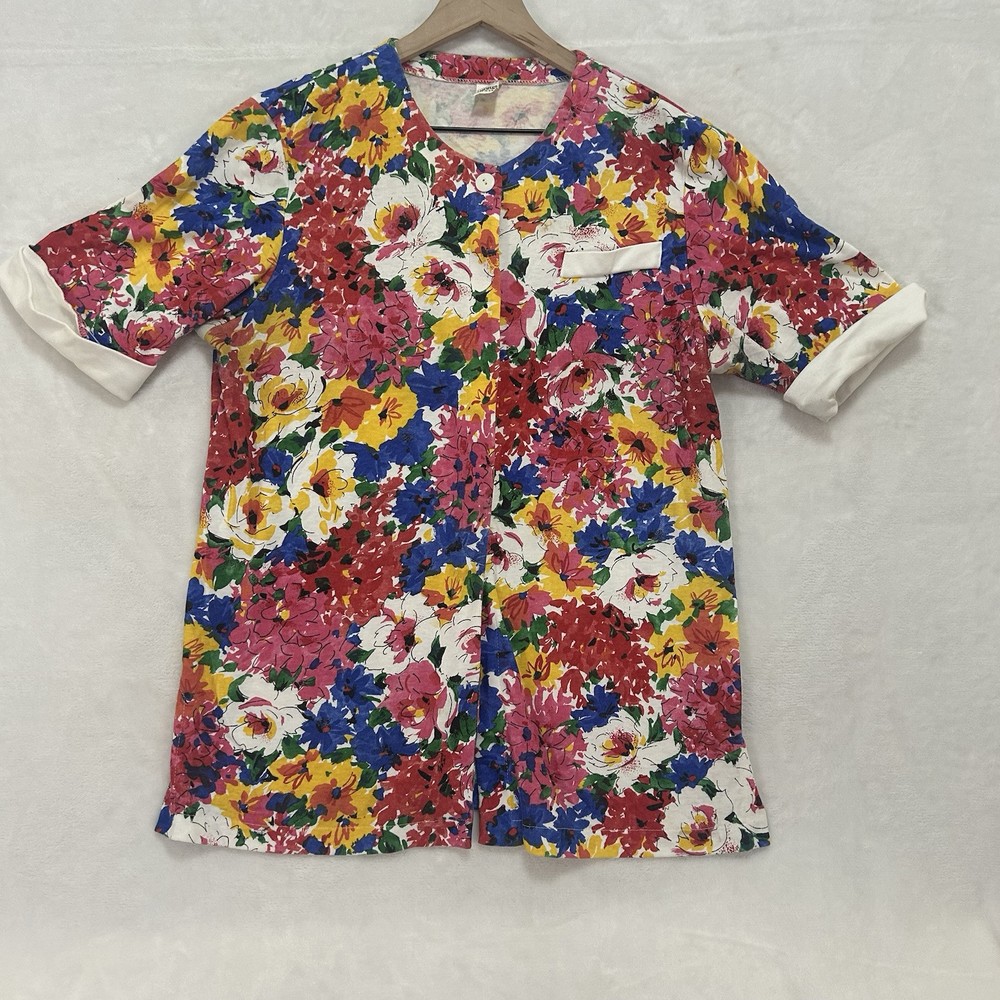 Vintage Units USA Women’s Blouse Size 2 Floral Button Up Retro Flair Shirt Top
