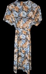 Vintage Floral Dress Tie Front Wearables Made In USA Size 16