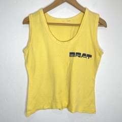 Vintage Brat Tank Top Womens Large Yellow Shirt