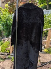 BLACK Sheepskin FULL LENGTH COAT LARGE Shearling