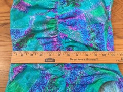 VTG DeWeese Design Swimsuit 60s 70s Fabric Flower Embellishments Sz 12