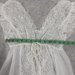 Vintage Miss Elaine Sheer Nylon Lace Peignor Robe Small 70’s 80’s