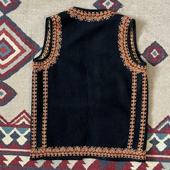Vintage Ukrainian Ethnic Folk Kiptar Embroidered Wool Vest Women’s Medium