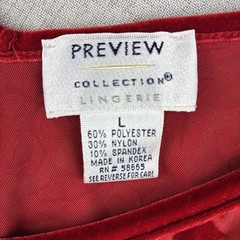 Y2K Crushed Red Velvet Babydoll Cami Burnout Vintage Lingerie S M L Vampy Vixen