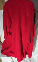 I.B. DIFFUSION Small Cardigan Sweater Coat Bright Red Mohair Blend Oversized/