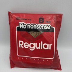 New Vtg No Nonsense 009 Regular Pantyhose Size B Tan Reinforced Toe Hosiery