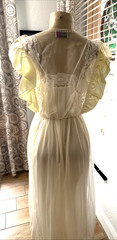 VTG Apostrophe /Sears Sheer Two Piece Intimates Nightgown, Robe Satin Lace pcb