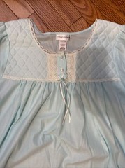 Vintage New Without Tags Fundamentals Sears Sz M Medium Aqua Flannel Nightgown