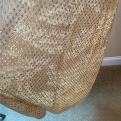 Vintage 1970s gown Gold Lurex Sleeveless gold metallic dot detail – Size Small?