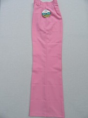 Vtg Ladies High Rise Pants 14 Pink Polyester Mom Trousers WideLeg Flat Front NOS