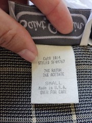 Vtg Saint Germain Paris Gray Striped Windowpane Check Tunic Pant Set S