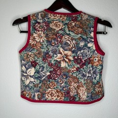Vintage 70s Two Piece Cottage Floral Prairie Vest Dress Set | Size XXS/XS