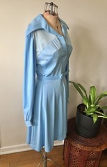 Vintage 1970’s Sky Blue Polyester Knit Dress