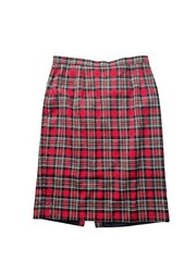 VTG 1970s Graff Californiawear Red Green Black Plaid Skirt 38in Waist