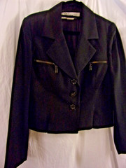 Vintage Martine Douvier Black Bolero / Military Style Jacket Medium Classic 80S