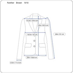 Vintage Panther Blazer Womens Size 9 10 Brown Deep V Dacron Polyester